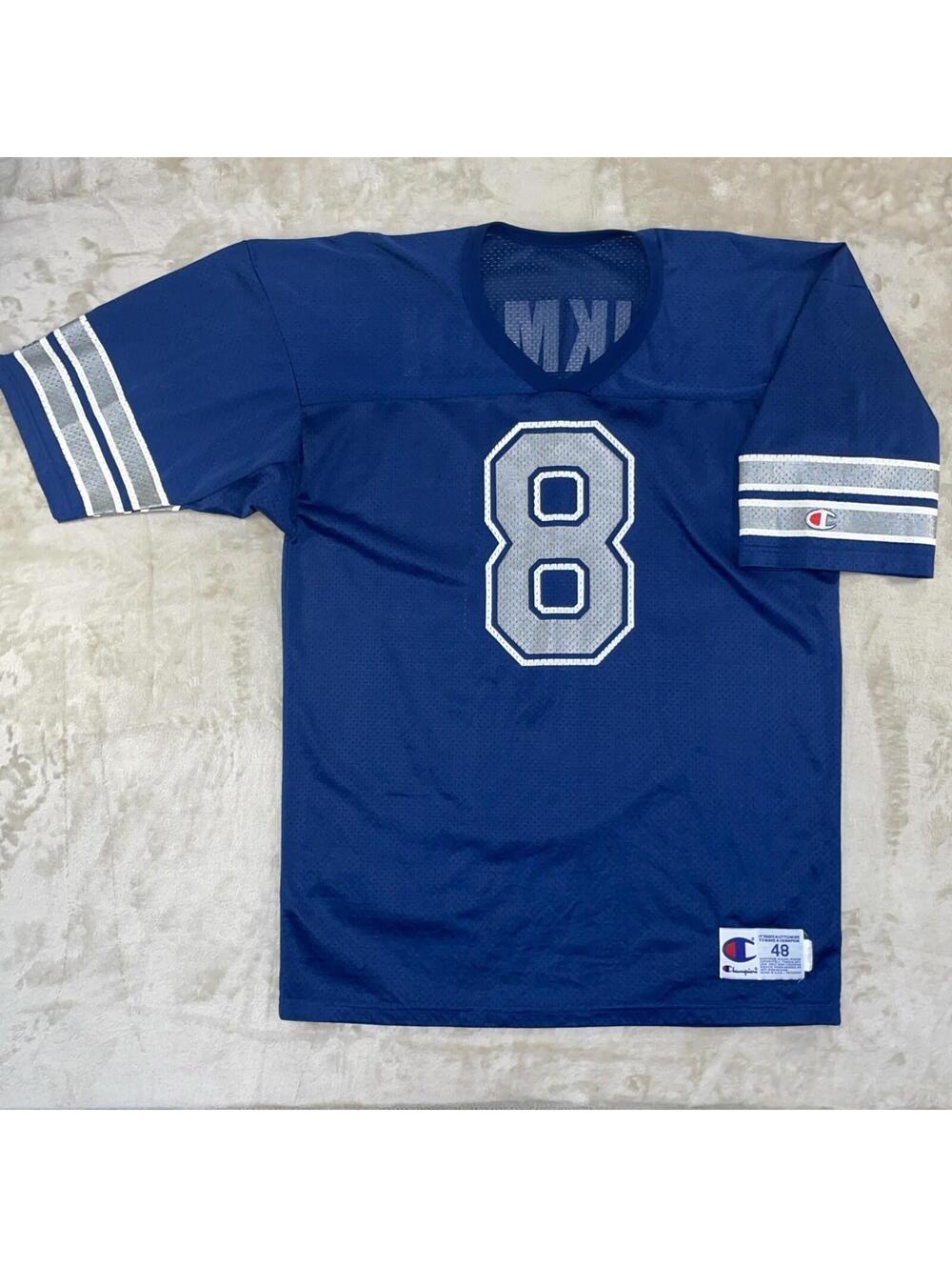 Champion NFL Dallas Cowboys Troy Aikman #8 Blue Jersey Men’s Size 48 EUC